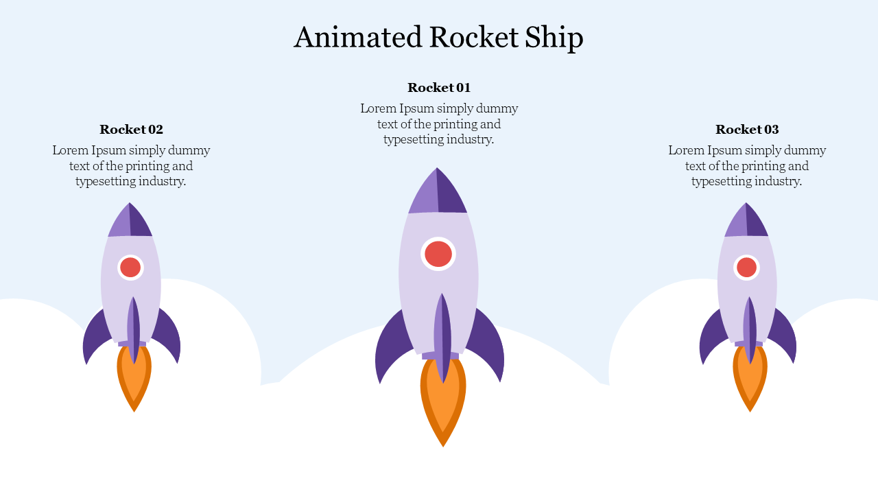 Animated Rocket Ship PowerPoint Template & Google Slides